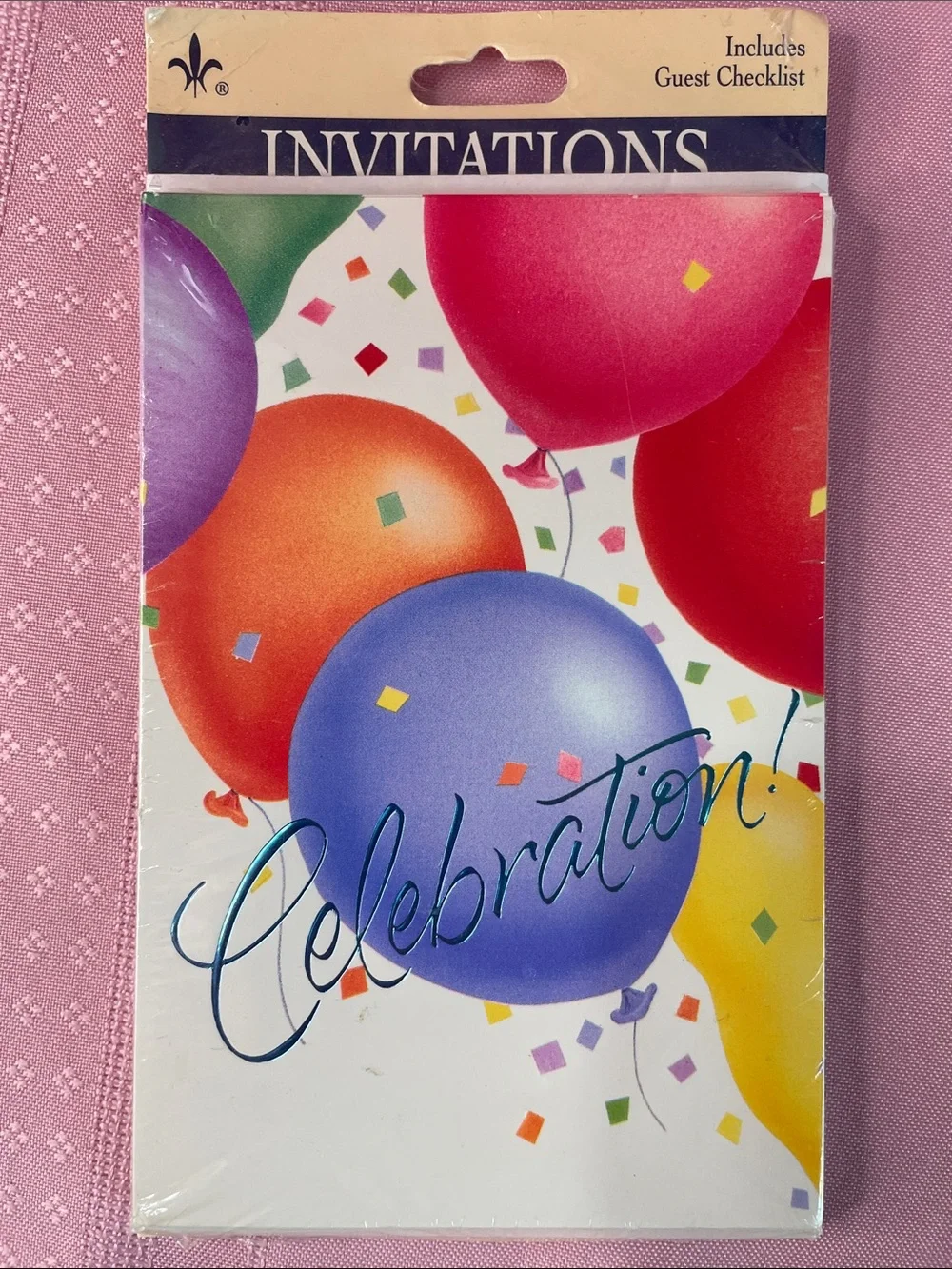 Hallmark Celebration Invitations and Blue-Green 'Please Come' RSVP Cards